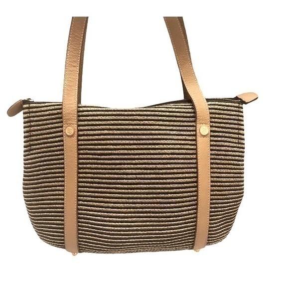 Eric Javits Handbags - ERIC JAVITS wicker black tan tote shoulder bag